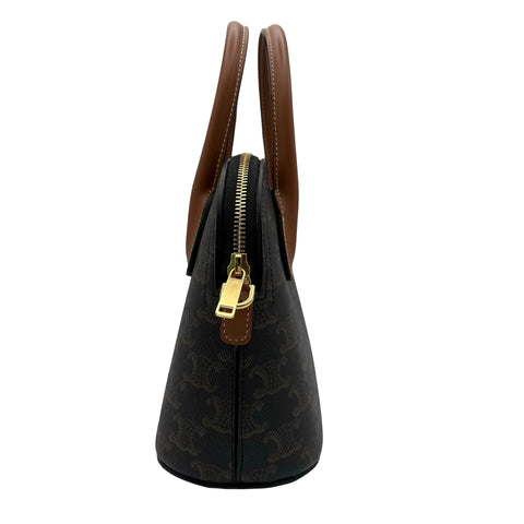 【美品】 CELINE セリーヌ TEEN HONORINE 2WAY SHOULDER BAG ティーンオノリン2WAYショルダーバッグ F・CE1265 ブラウン キャンバス/カーフレザー 中古 USED バッグ