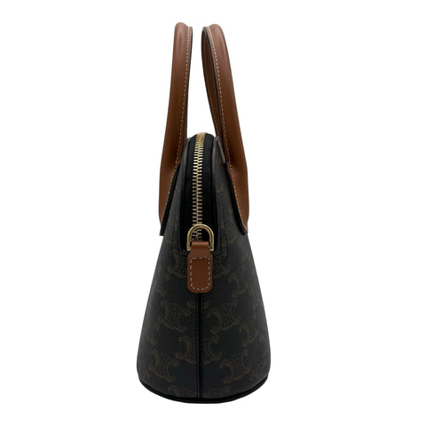 【美品】 CELINE セリーヌ TEEN HONORINE 2WAY SHOULDER BAG ティーンオノリン2WAYショルダーバッグ F・CE1265 ブラウン キャンバス/カーフレザー 中古 USED バッグ