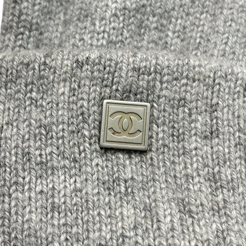 【中古】 CHANEL シャネル GLOVES 手袋 小物 ブラック/グレー カシミヤ100% USED
