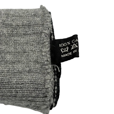 【中古】 CHANEL シャネル GLOVES 手袋 小物 ブラック/グレー カシミヤ100% USED