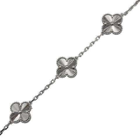 【未使用品】Van Cleef＆Arpels ヴァンクリーフ＆アーペル K18WG VINTAGE ALHAMBRA BRACELET ヴィンテージ アルハンブラ ブレスレット、5モチーフ