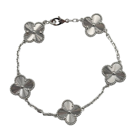 【未使用品】Van Cleef＆Arpels ヴァンクリーフ＆アーペル K18WG VINTAGE ALHAMBRA BRACELET ヴィンテージ アルハンブラ ブレスレット、5モチーフ