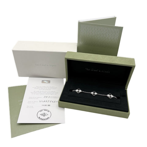 【未使用品】Van Cleef＆Arpels ヴァンクリーフ＆アーペル K18WG VINTAGE ALHAMBRA BRACELET ヴィンテージ アルハンブラ ブレスレット、5モチーフ