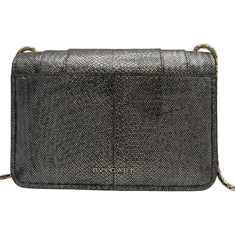 【中古】 BVLGARI ブルガリ SERPENTISHOULDERBAG セルペンティショルダーバッグ ショルダーバッグ ICチップ シルバー レザー 中古 USED バッグ