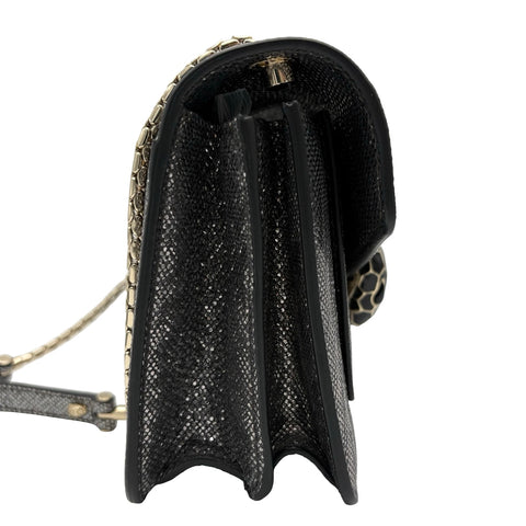 【中古】 BVLGARI ブルガリ SERPENTISHOULDERBAG セルペンティショルダーバッグ ショルダーバッグ ICチップ シルバー レザー 中古 USED バッグ