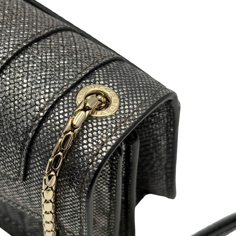 【中古】 BVLGARI ブルガリ SERPENTISHOULDERBAG セルペンティショルダーバッグ ショルダーバッグ ICチップ シルバー レザー 中古 USED バッグ