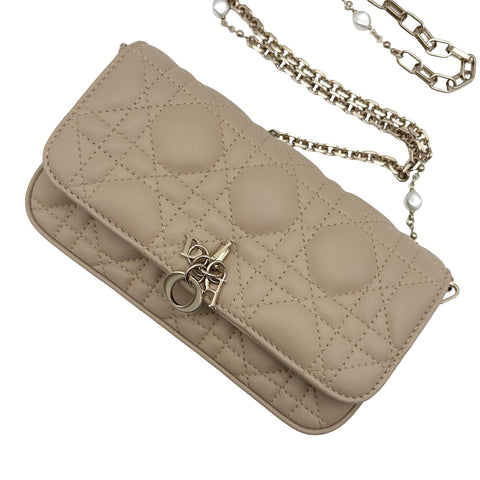 【中古】Christian Dior クリスチャン ディオール My Dior - Dior Talk phone bag My Dior - Dior Talk フォンバッグ チェーンショルダー 85MA0215(2025年) ベージュ ラムスキン 中古 USED バッグ