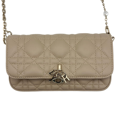 [Pre-owned] Christian Dior My Dior - Dior Talk Phone Bag, Chain Shoulder Bag, 85MA0215 (2025), Beige Lambskin, Pre-owned USED Bag