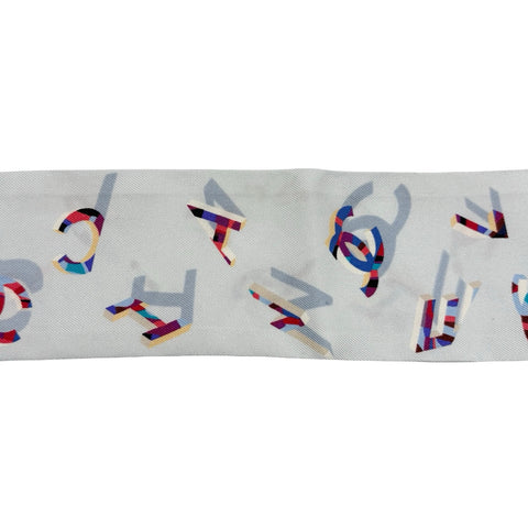 [Used] CHANEL TWILLY Scarf Light Blue Silk Used