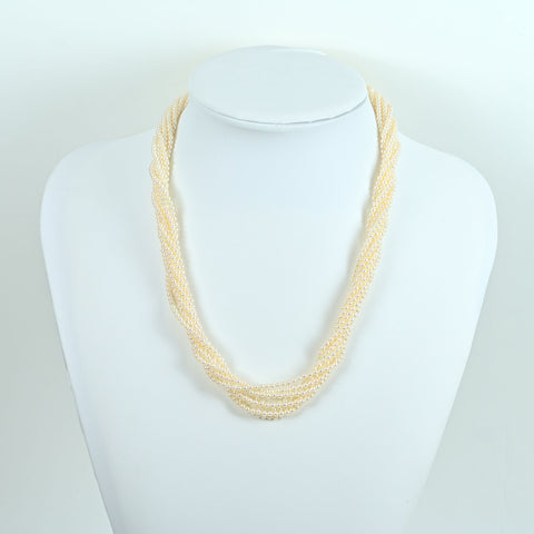 [Usado] MIKIMOTO Mikimoto COLLAR DE PERLAS K14WG Collar de 8 hilos de perlas P2.4-3.1mm P6.0mm 52.69g USADO