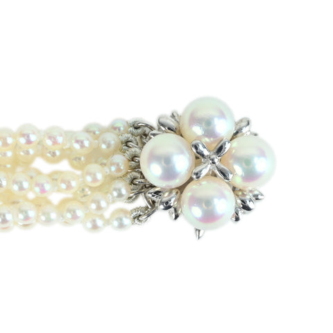 [Usado] MIKIMOTO Mikimoto COLLAR DE PERLAS K14WG Collar de 8 hilos de perlas P2.4-3.1mm P6.0mm 52.69g USADO