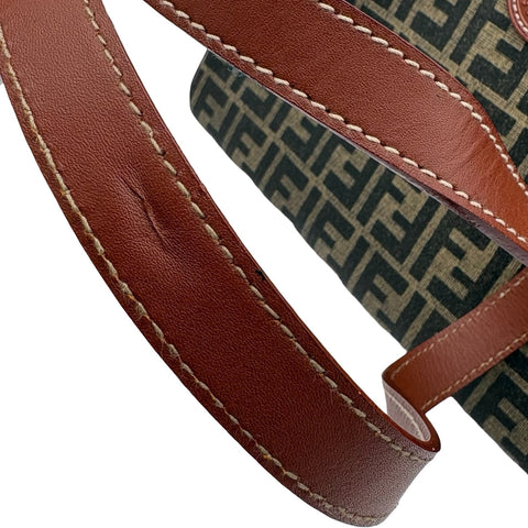 【Used】 FENDI ZUCCA SHOULDERBAG Brown Canvas/Leather Used Bag