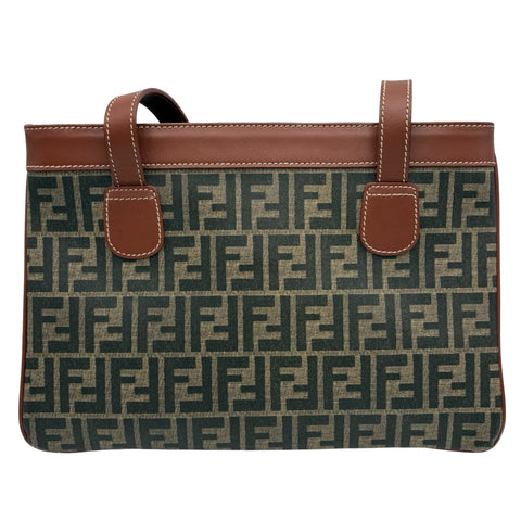 【Used】 FENDI ZUCCA SHOULDERBAG Brown Canvas/Leather Used Bag