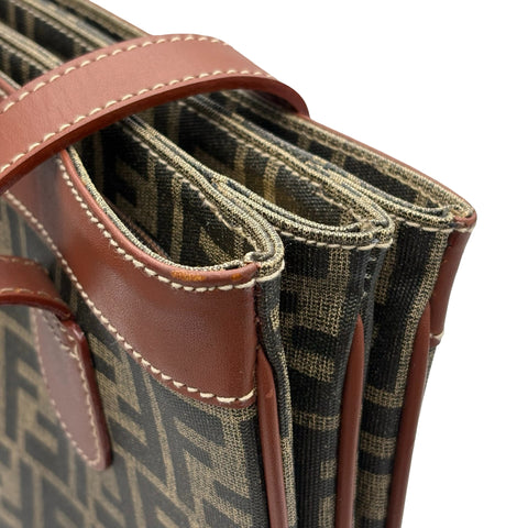 【Used】 FENDI ZUCCA SHOULDERBAG Brown Canvas/Leather Used Bag