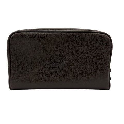 【Usado】 CHANEL Chanel COCOMARK COSME POUCH Neceser con logo CC Neceser de piel de caviar marrón usado BROWM CAVIARSKIN