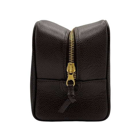 【Usado】 CHANEL Chanel COCOMARK COSME POUCH Neceser con logo CC Neceser de piel de caviar marrón usado BROWM CAVIARSKIN