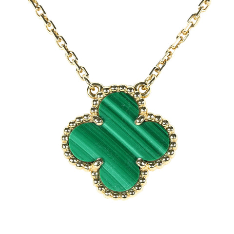 【中古】Van Cleef＆Arpels ヴァンクリーフ＆アーペル K18YG VINTAGE ALHAMBRA NECKLACE  ヴィンテージアルハンブラマラカイトネックレス 5.5g 42cm