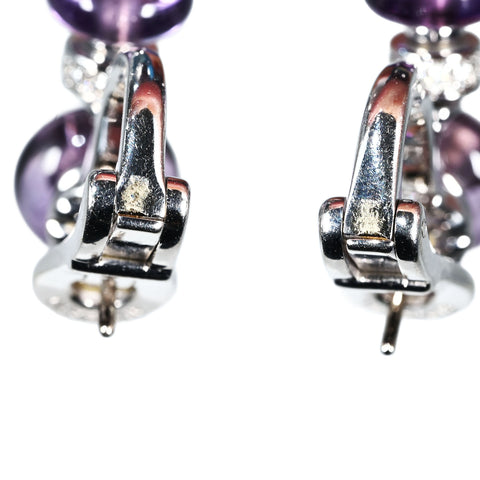 Used BVLGARI K18WG BLUE TOPAZ・AMETHYST EARRINGS Blue Topaz/Amethyst Earrings 19.6g