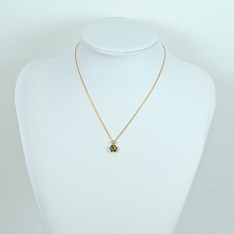 [Used] MIKIMOTO K18YG TOURMALINE DIAMOND NECKLACE Tourmaline/Diamond Pendant Necklace D0.07ct