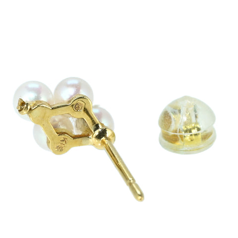 【中古】MIKIMOTO ミキモト K18YG AKOYA PEARL EARRINGS パールピアス 1.2g