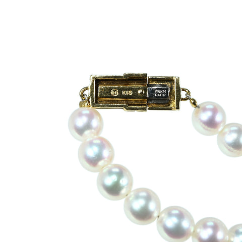 【中古】 MIKIMOTO K18YG PEARL NECKLACE ミキモト K18YG パールネックレス 6.0-6.5mm 68cm 52.9g 保証書  ONE PRICE