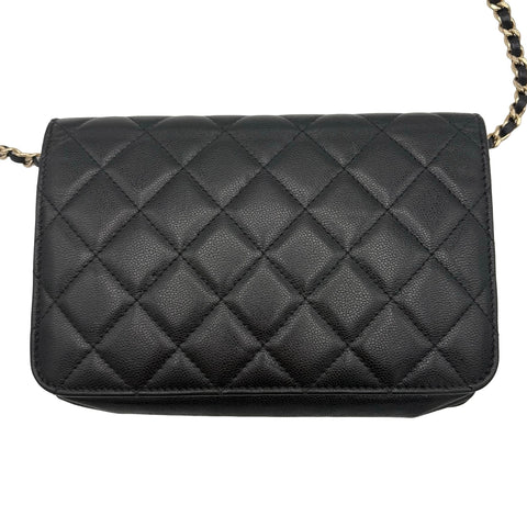 [Used] CHANEL Chain Wallet Random Series (2021~) Black Lambskin Used Bag