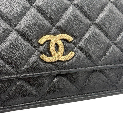 [Used] CHANEL Chain Wallet Random Series (2021~) Black Lambskin Used Bag