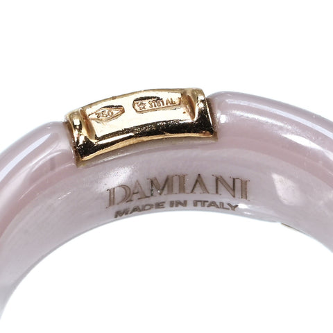 [Used] DAMIANI K18WG/K18PG DIAMOND D ICON 1P DIAMOND EARRINGS D. Icon Cappuccino Ceramic Earrings 13.0g