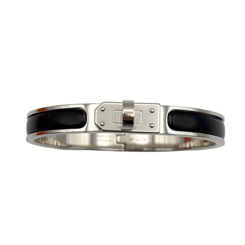 【Brand new】 Hermes Mini Clic Kelly Bracelet - Black/Silver GP - Brand new