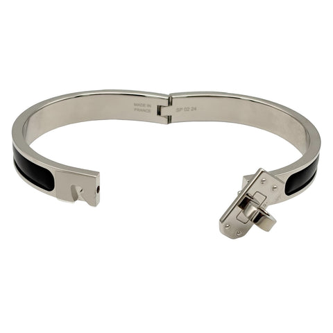 【Brand new】 Hermes Mini Clic Kelly Bracelet - Black/Silver GP - Brand new