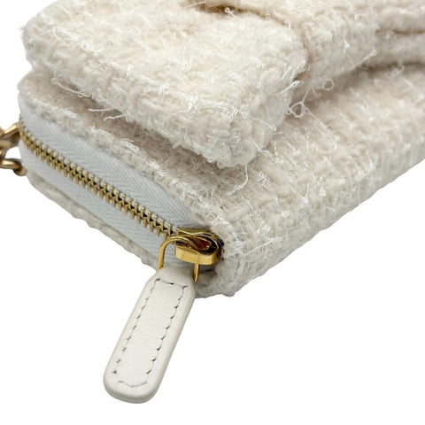 【Used】 CHANEL MINI CHAIN BAG (VIP X'MAS) Chain Shoulder Random Serial (2023) White Tweed Used Bag