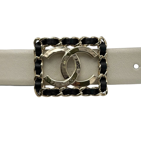 【中古】 CHANEL シャネル BELT ベルト 小物 ゴールド/ベージュホワイト系 中古 GOLD/BEIGEWHITE
