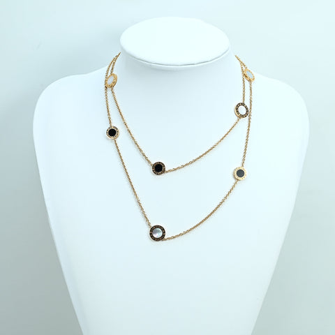 【Used】BVLGARI K18YG ONYX/SHELL NECKLACE Bvlgari Bvlgari Necklace 33.5g 92cm