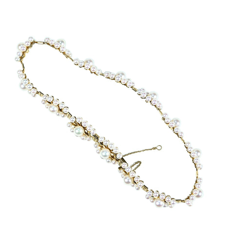 【中古】MIKIMOTO K18YG PEARL NECKLACE ミキモト K18YG パールネックレス 4.0-7.5mm 56g