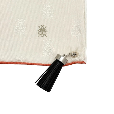 【Brand New】 Hermes Carre 90 "Bouquet Final Abeille" Scarf SCARF Creme/Black/Vermilion 100% Silk Brand New 100% SILK