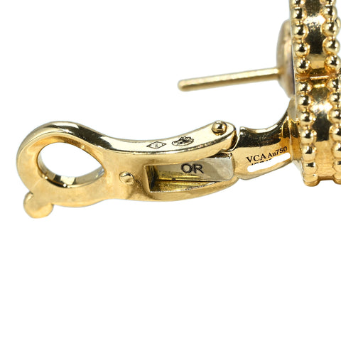 【中古】Van Cleef＆Arpels ヴァンクリーフ＆アーペル K18YG VINTAGE ALHAMBRA EARRINGS  ヴィンテージアルハンブラ ブルーアゲートピアス 7.7g ONE PRICE