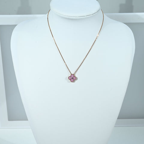 【中古】Van Cleef＆Arpels ヴァンクリーフ＆アーペル K18PG ヴィンテージアルハンブラ ロードナイトネックレス  2021年ホリデー限定  6.1g