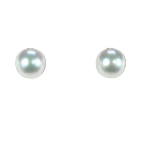 【中古】 MIKIMOTO ミキモト K14WG AKOYA PEARL EARRINGS アコヤパールピアス 7.6mm 1.9g
