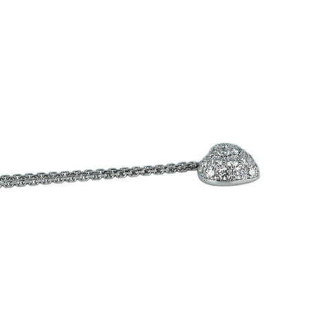 【中古】CARTIER カルティエ  750/K18WG C HEART DIAMOND NECKLACE ハートダイヤモンドネックレス 4.5g