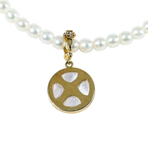 【中古】TASAKI タサキ K18YG MABE PEARL PENDANT ＆ AKOYA NECKLACE マベパールペンダント ＆ アコヤパールネックレス 12.5mm P3.5-4.0mm D0.01ct 11.4g