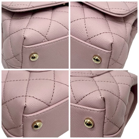 【美品】 CHANEL シャネル COCO HANDAL XXS ココハンドルXXS ハンドバッグ ICチップ(2021年～) ピンク キャビアスキン 中古 PINK CAVIARSKIN USED バッグ
