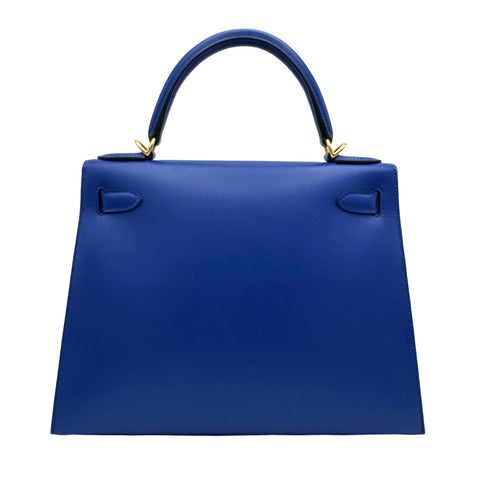 [Pre-owned] Hermes Kelly 28 Blue Electric, Blue shade, Tadelakt, Gold hardware, D Stamp (2019), Brand bag, Handbag, Shoulder bag, Pre-owned, Women's (HERMES, KELLY28, Blue electric, Tadelakt, gold, handbag, shoulderbag, used)