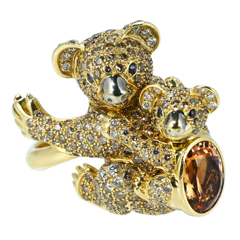 【中古】BOUCHERON ブシュロン K18YG TOPAZ RING インペリアルトパーズリング アニマルコレクション コアラ 25.3g #15
