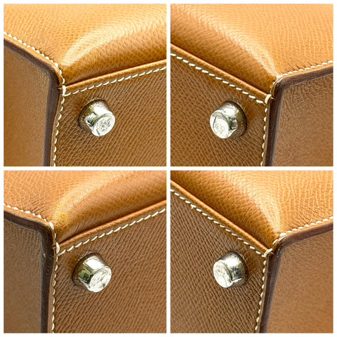 【Usado】 Hermes VINTAGE TOTE BAG Bolso tote vintage Bolso tote con sello 〇T (año 1990) Oro/Beige Epsom/Swift/Avestruz Usado USED Bolso