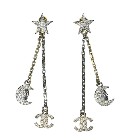 【Used】 CHANEL COCOMARK STONE EARRINGS Gold/Silver GP Used Sale