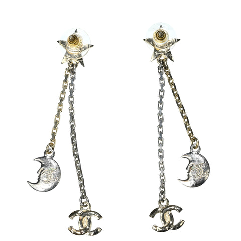 【Used】 CHANEL COCOMARK STONE EARRINGS Gold/Silver GP Used Sale