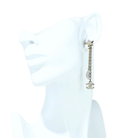 【Used】 CHANEL COCOMARK STONE EARRINGS Gold/Silver GP Used Sale