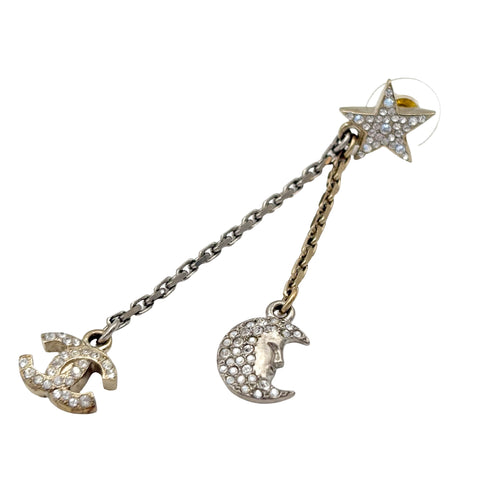 【Used】 CHANEL COCOMARK STONE EARRINGS Gold/Silver GP Used Sale