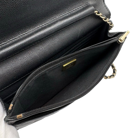 [Used] CHANEL Chain Wallet Random Series (2021~) Black Lambskin Used Bag