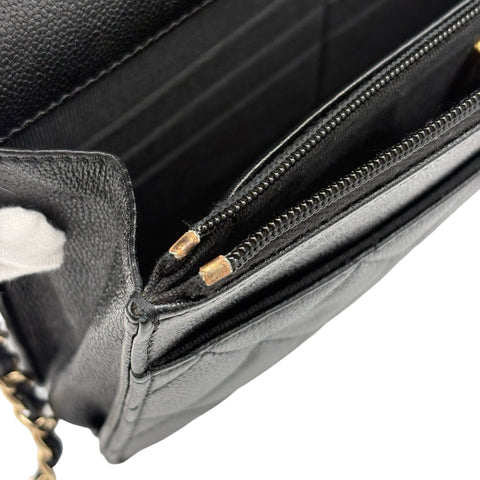 [Used] CHANEL Chain Wallet Random Series (2021~) Black Lambskin Used Bag